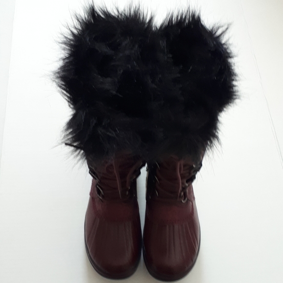 Sorel Mid Thigh  Burgundy Winter Boots - Picture 1 of 8
